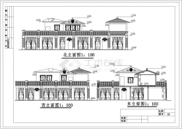 某长24.5米 宽17.1米 二层茶室建筑CAD完整节点构造设计图-图二