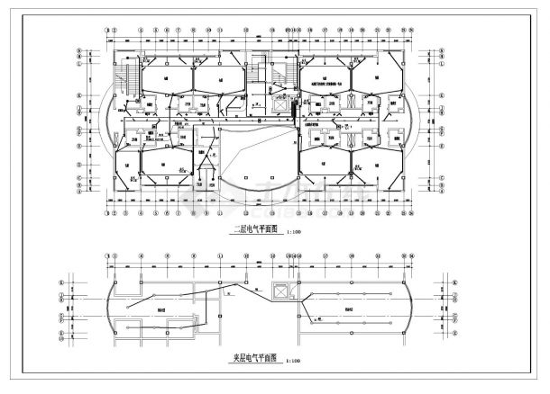 某大楼CAD电气平面设计图-图二