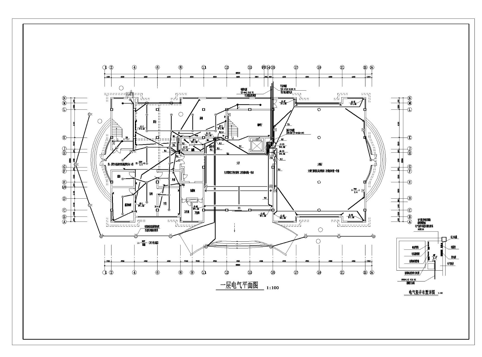 某大楼CAD电气平面设计图