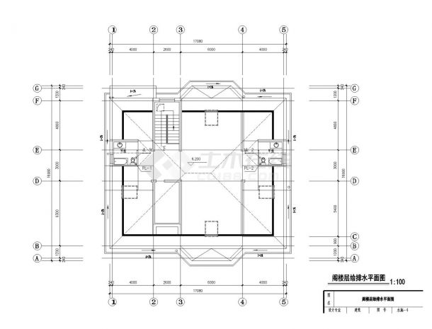 某别墅给排水CAD平面方案图-图二