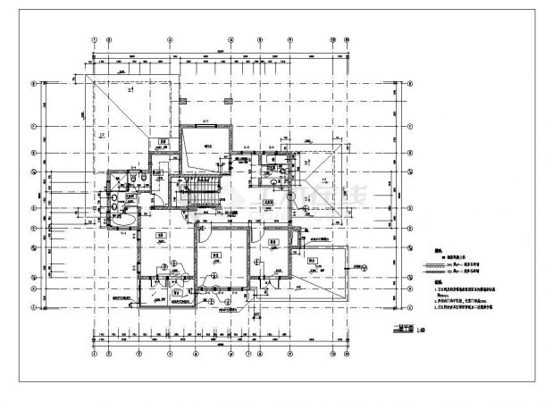 某乡村别墅CAD建筑平面设计图-图二