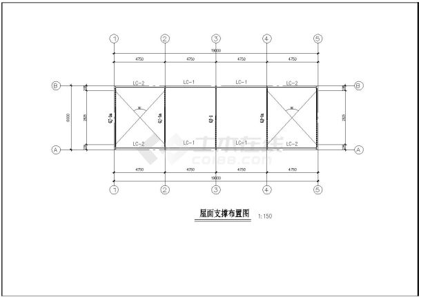 房屋单层钢结构建筑图参考详图-图二