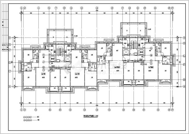 某地十五层商业住宅楼采暖全套施工cad图（含电梯机房通风平面图）-图二