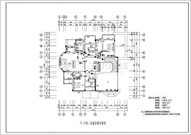 某地精品二层别墅地暖及新风系统设计全套施工图-图一