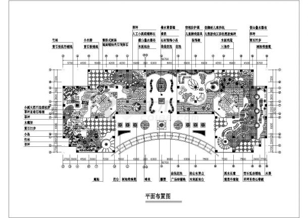 某长80.7米 宽32.7米 高档办公楼屋顶花园绿化规划设计cad平面布置图-图一