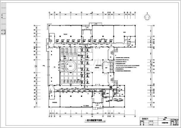 某学校多层图书馆的地多联机中央空调全套施工设计cad图-图二