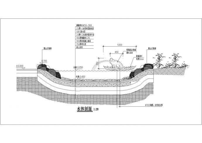 某水体剖面设计参考布置图_图1