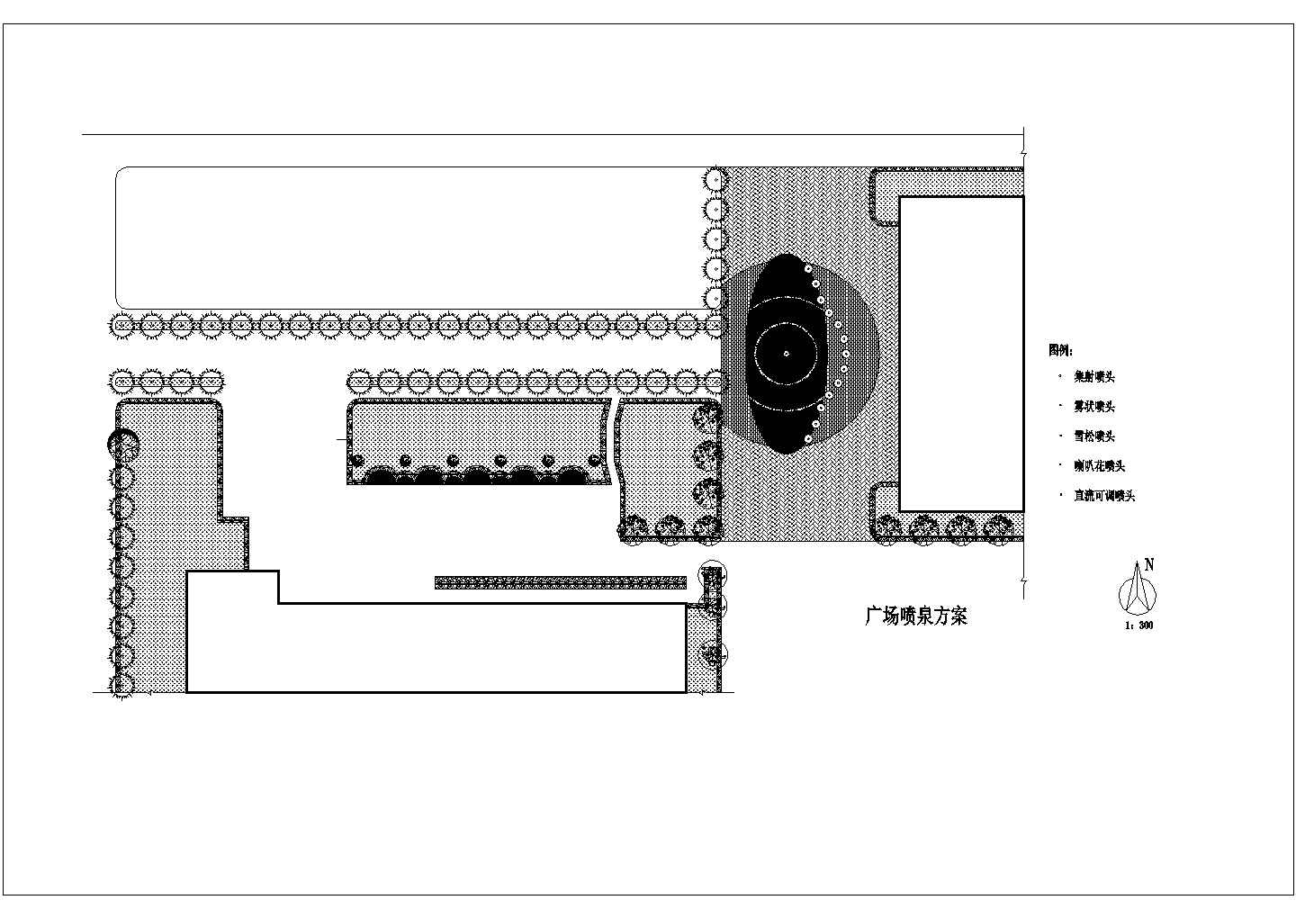 某庭院喷泉设计参考布置图