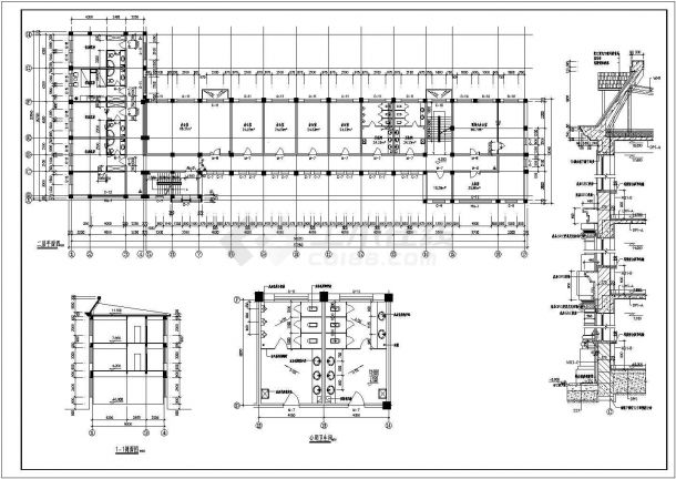 某安微六安市社保局办公楼工程建筑CAD大样详细构造图-图一