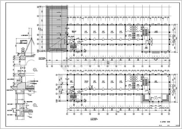某安微六安市社保局办公楼工程建筑CAD大样详细构造图-图二