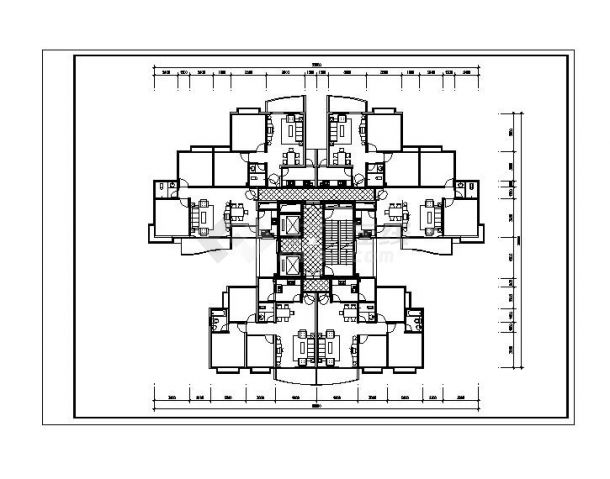 多层住房建筑CAD平面设计图-图二
