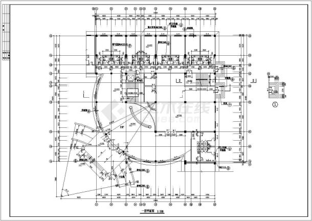 嘉定【著名设计研究院】多层宾馆楼设计方案CAD施工图纸-图二