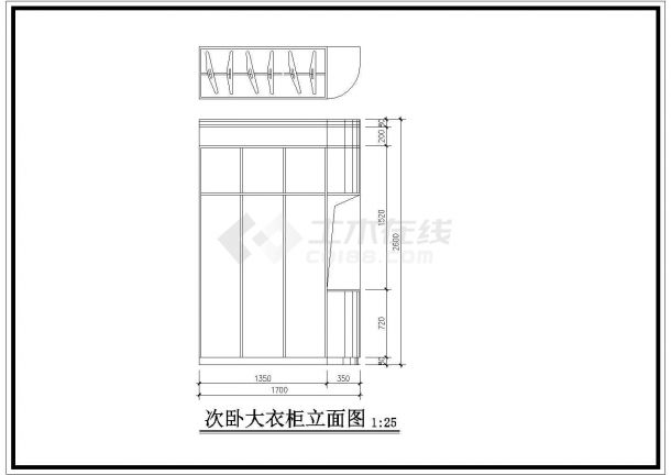 万佳新苑家居装高层家居室内装修cad平面布置图-图二