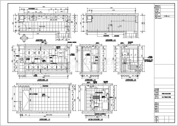 安徽省某市高层住宅楼厨房装修cad施工图集大样图-图一
