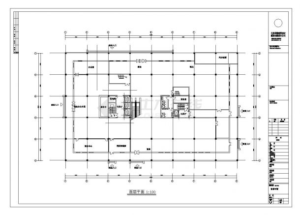 高层办公楼CAD平面设计图-图一