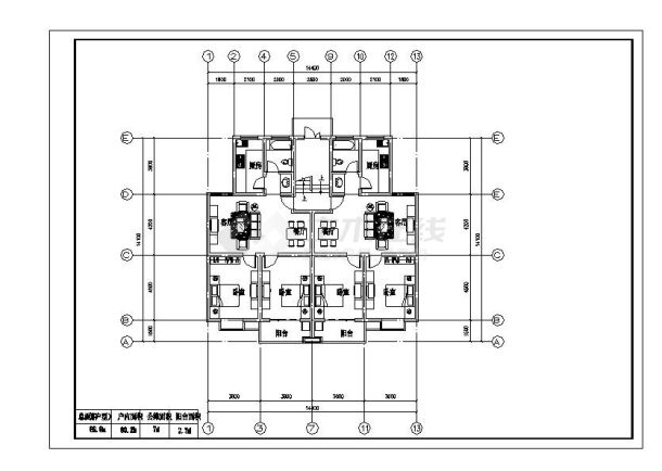 某住房建筑CAD平面设计图-图二