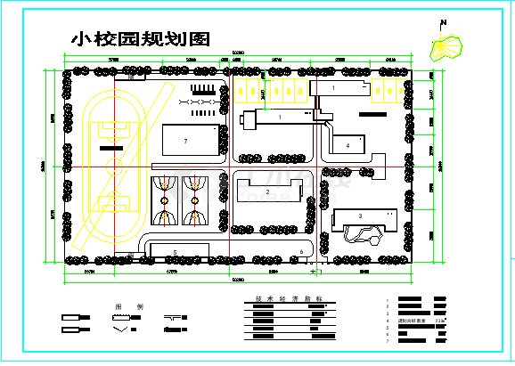 某小学建筑施工cad设计图纸-图一