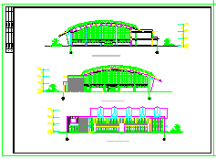 某学校体育馆方案cad设计图纸-图二
