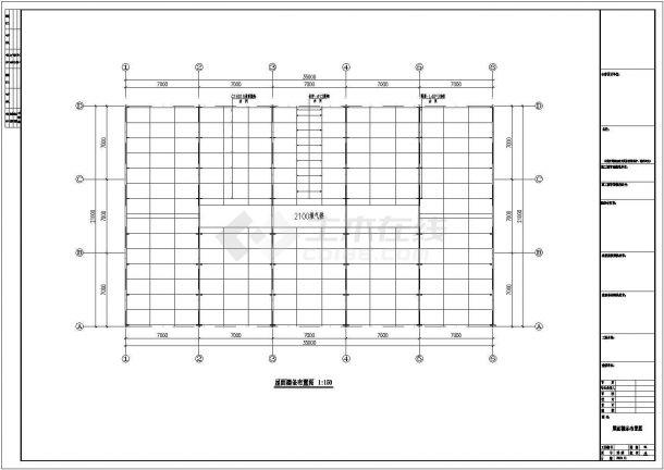 某22*7米单层单山单跨门式刚架厂房设计cad全套结构施工图（含设计说明）-图一