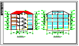 某中学教学楼全套建筑施工cad设计图