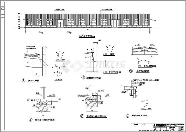 某纸业公司单层钢结构厂房设计cad全套结构施工图（含建筑设计，含给排水设计，含电气设计）-图二