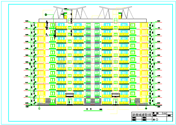 【11层】板式住宅楼施工cad套图（含效果图,建施图,小区总平面图,不含计算书）-图二