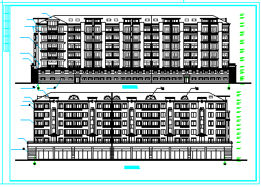 天海花园9号住宅楼平立剖面建筑设计cad施工图