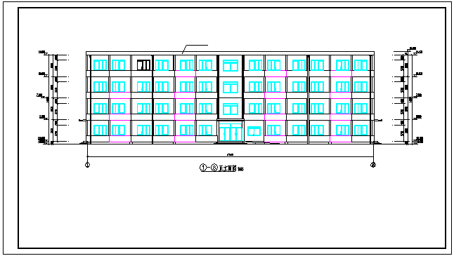 4层 3800平左右宿舍楼cad全套设计（含计算书,建筑图,结构图）_图1