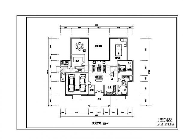 某多层别墅建筑CAD平面图-图一