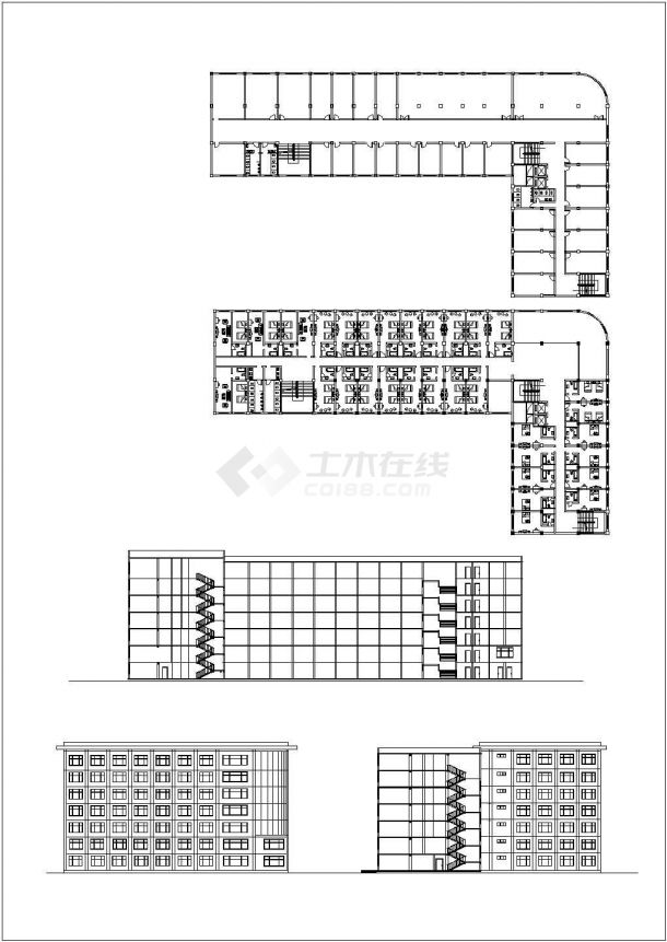 某地区建大宾馆设计参考CAD图-图二