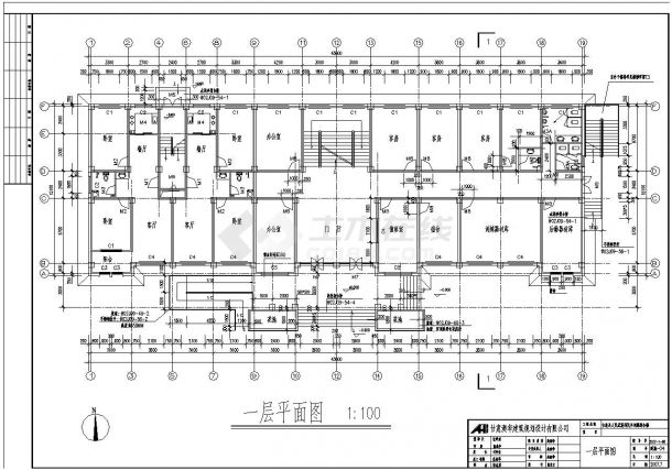 5层办公用房施工参考CAD详图-图二