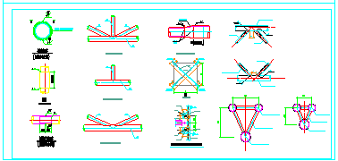 完整钢管桁架cad施工详图及节点图