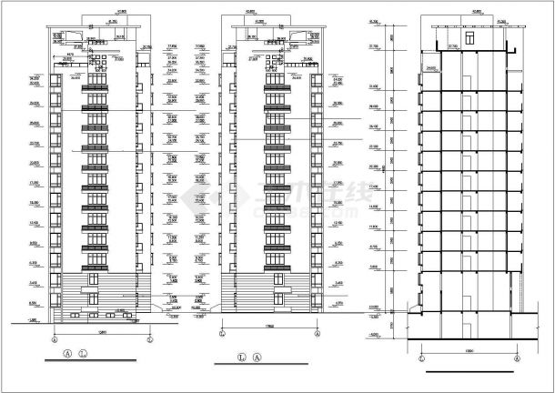 深圳市某居住区11+1层框架结构高层公寓住宅楼全套建筑设计CAD图纸-图二