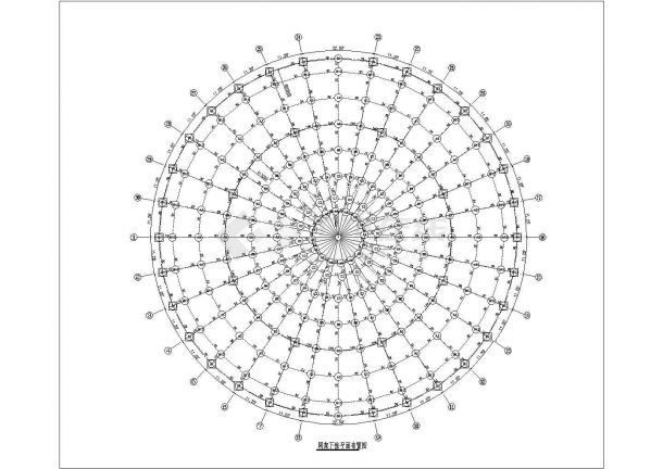 某投影面积1300平米四角锥螺栓球网架设计cad全套结构施工图（含设计说明）-图二