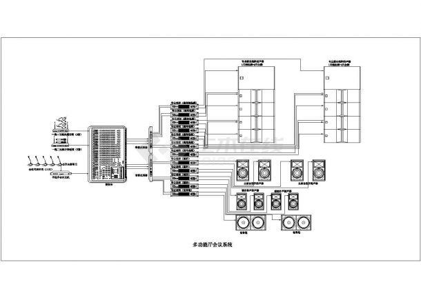青岛市某经典会议系统及背景音乐系统设计CAD布置图-图二