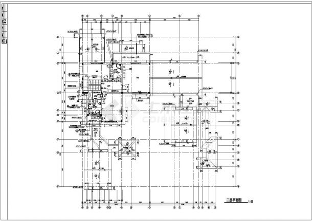 扬中市装修设计某二层仿古别墅建筑结构施工图【含施工图】-图二
