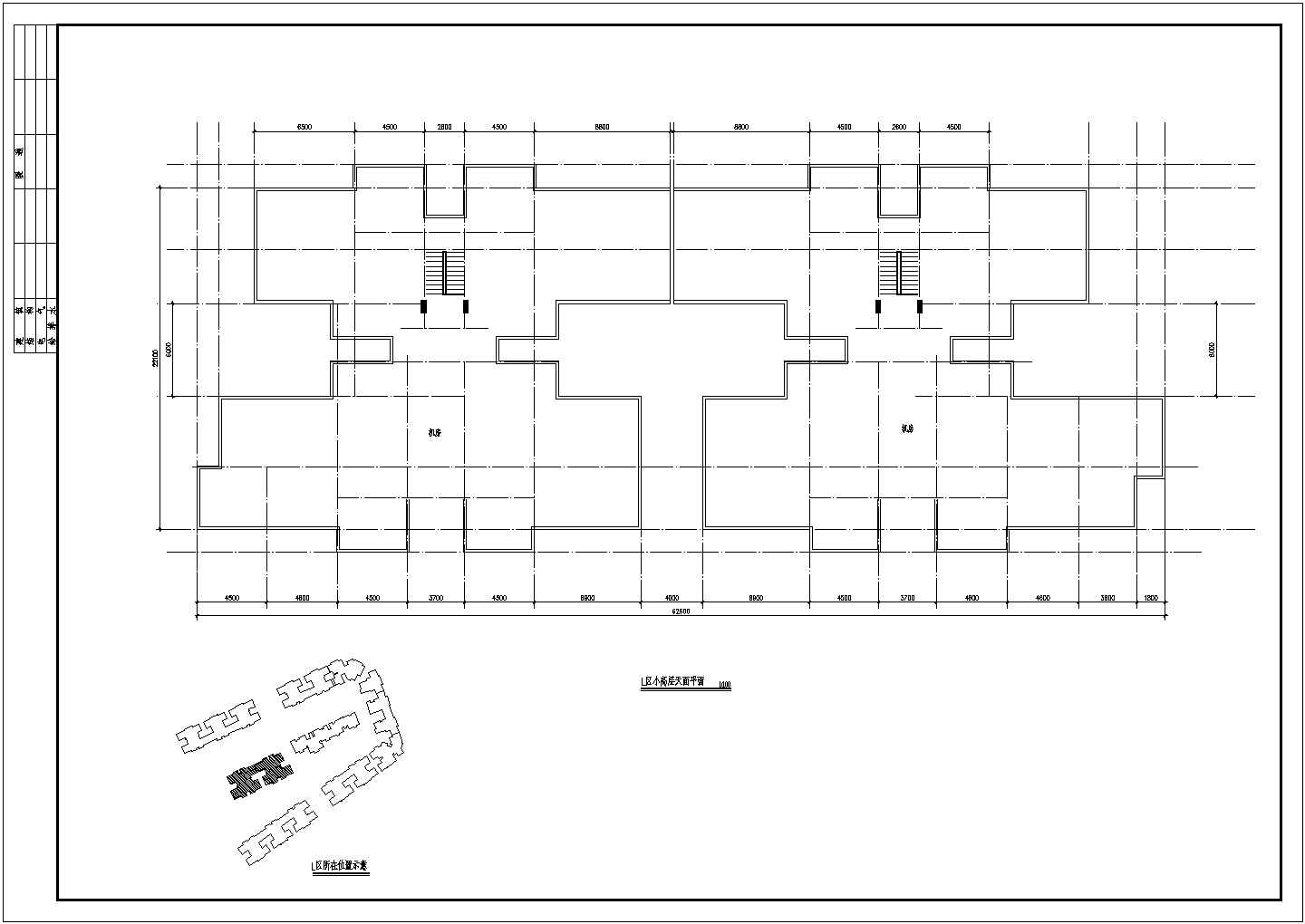 景德镇市某乡镇内装修两个小高层住宅楼CAD方案图纸
