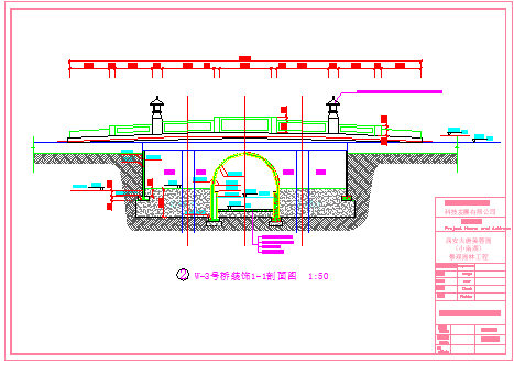 大唐芙蓉园W3号桥建筑设计cad施工图纸-图二
