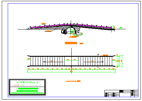 某园林石拱桥建筑cad设计施工图-图二