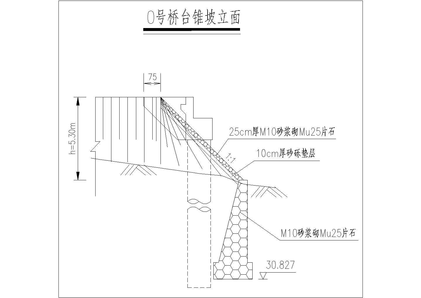 某锥坡及台前护坡构造施工参考CAD详图