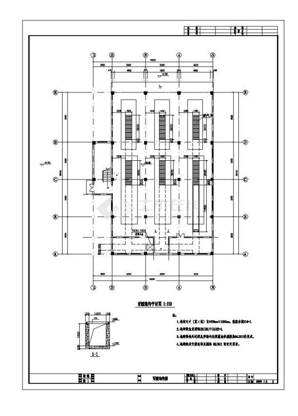 某消防站采暖cad平面设计图