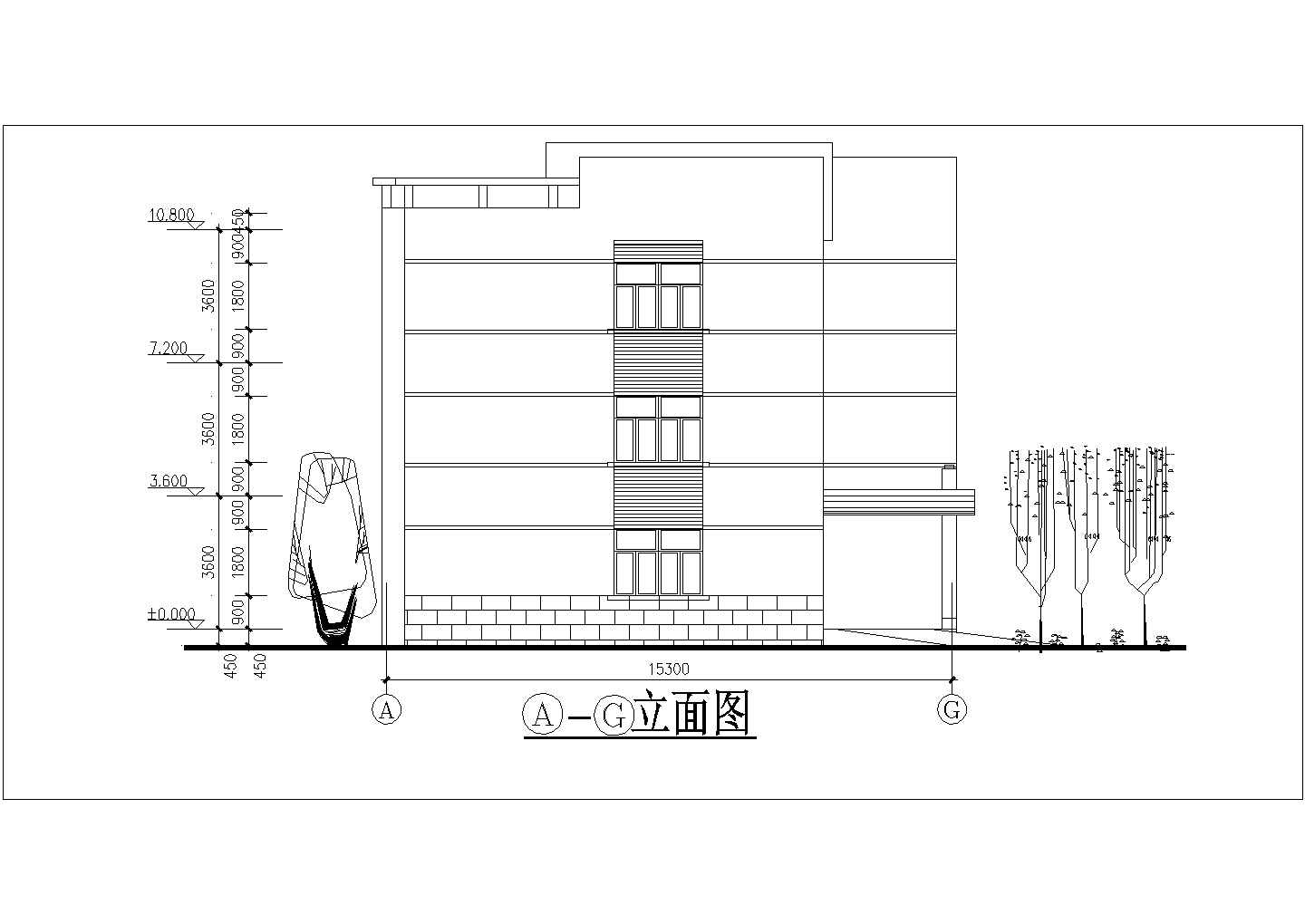 天长市装修设计某3层办公楼详细CAD设计方案图纸