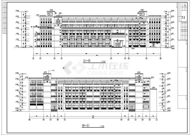 上海某终端大学1.3万平米5层框架结构科研教学楼建筑设计CAD图纸-图一