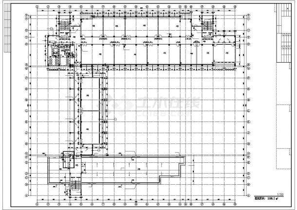 上海某终端大学1.3万平米5层框架结构科研教学楼建筑设计CAD图纸-图二