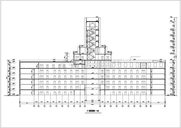 芜湖市某高等院校1.3万平米6层框架结构教学楼全套建筑设计CAD图纸-图一