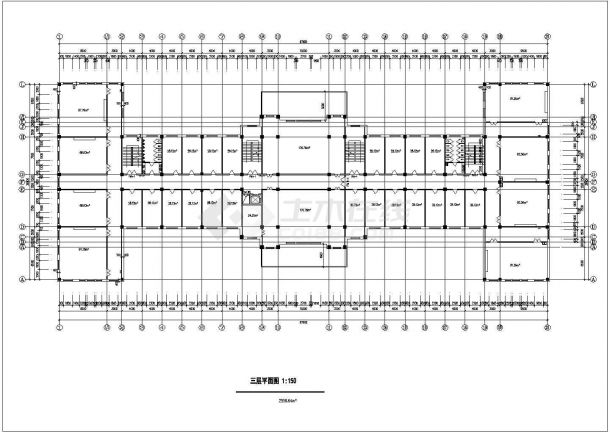 芜湖市某高等院校1.3万平米6层框架结构教学楼全套建筑设计CAD图纸-图二