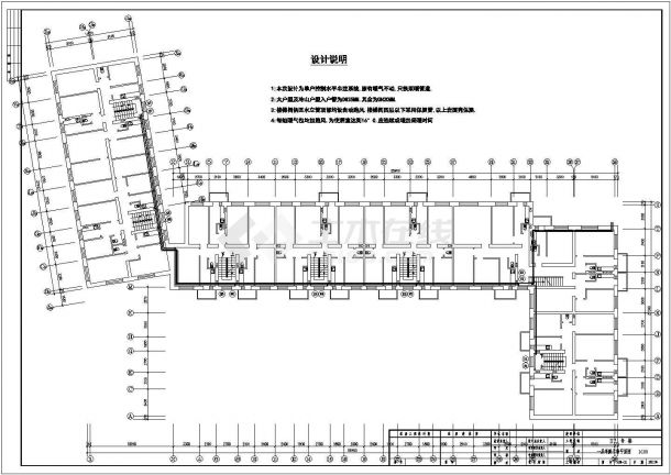 泰兴市某设计装修设计公司承包设计某采暖管线cad平面设计图-图二