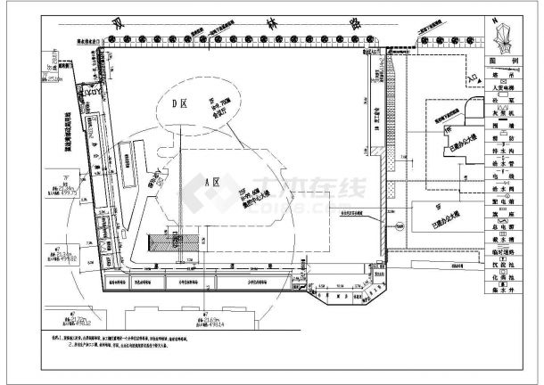 某办公楼工程施工现场平面布置图及临时设施CAD建筑设计全套详图-图二