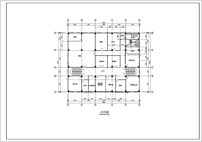 装修桐城市某某多层办公楼方案CAD施工设计图纸_图1