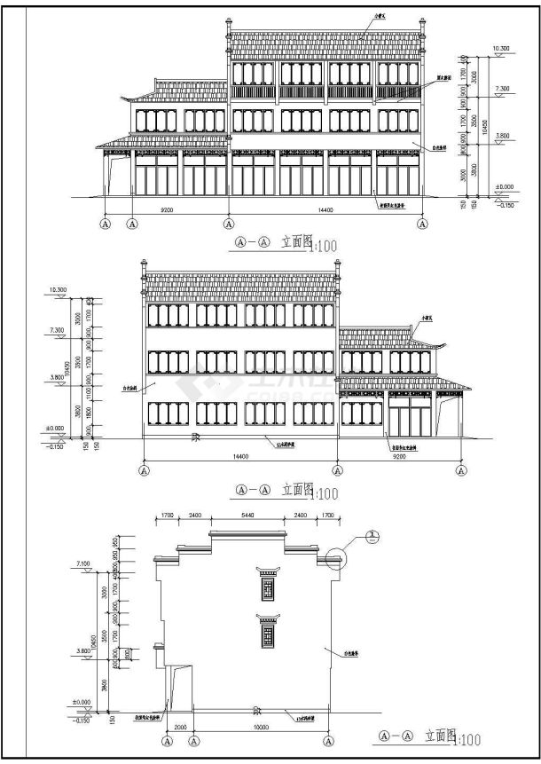 某古建筑全套CAD完整设计大样施工图-图二